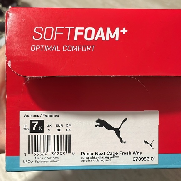 NIB PUMA Soft Foam White Neon Pink Sneakers *7.5 - Picture 8 of 8